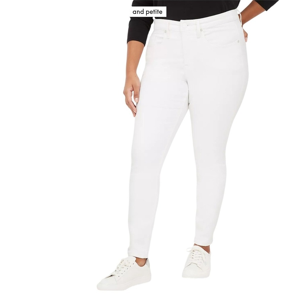 Lane Bryant NEW White Signature Fit Skinny Jeans Mid-Rise Plus 18 Coastal‎ beach